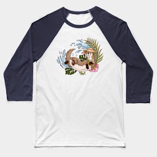 Tropical otter enjoying summer Baseball T-Shirt